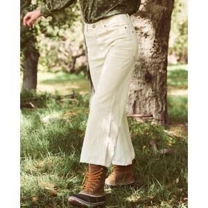 The Great Cotton The Rider High-Raise Waist Denim Jeans White Stone Size 24